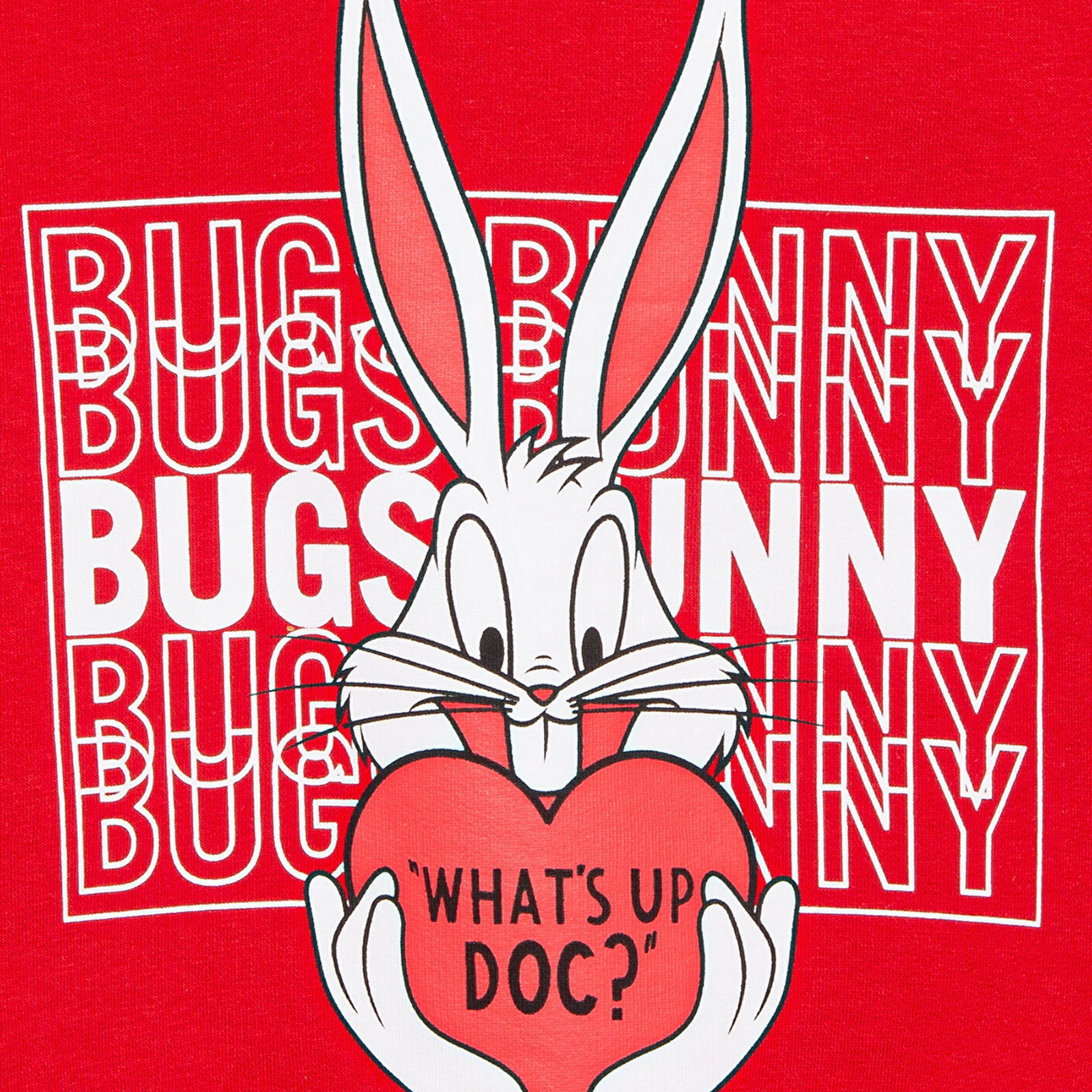 Mavi Bugs Bunny Baskılı Kapüşonlu Kırmızı Sweatshirt 7S10036-70471