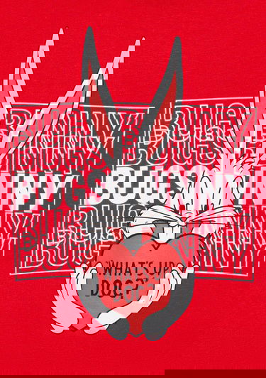  Mavi Bugs Bunny Baskılı Kapüşonlu Kırmızı Sweatshirt 7S10036-70471