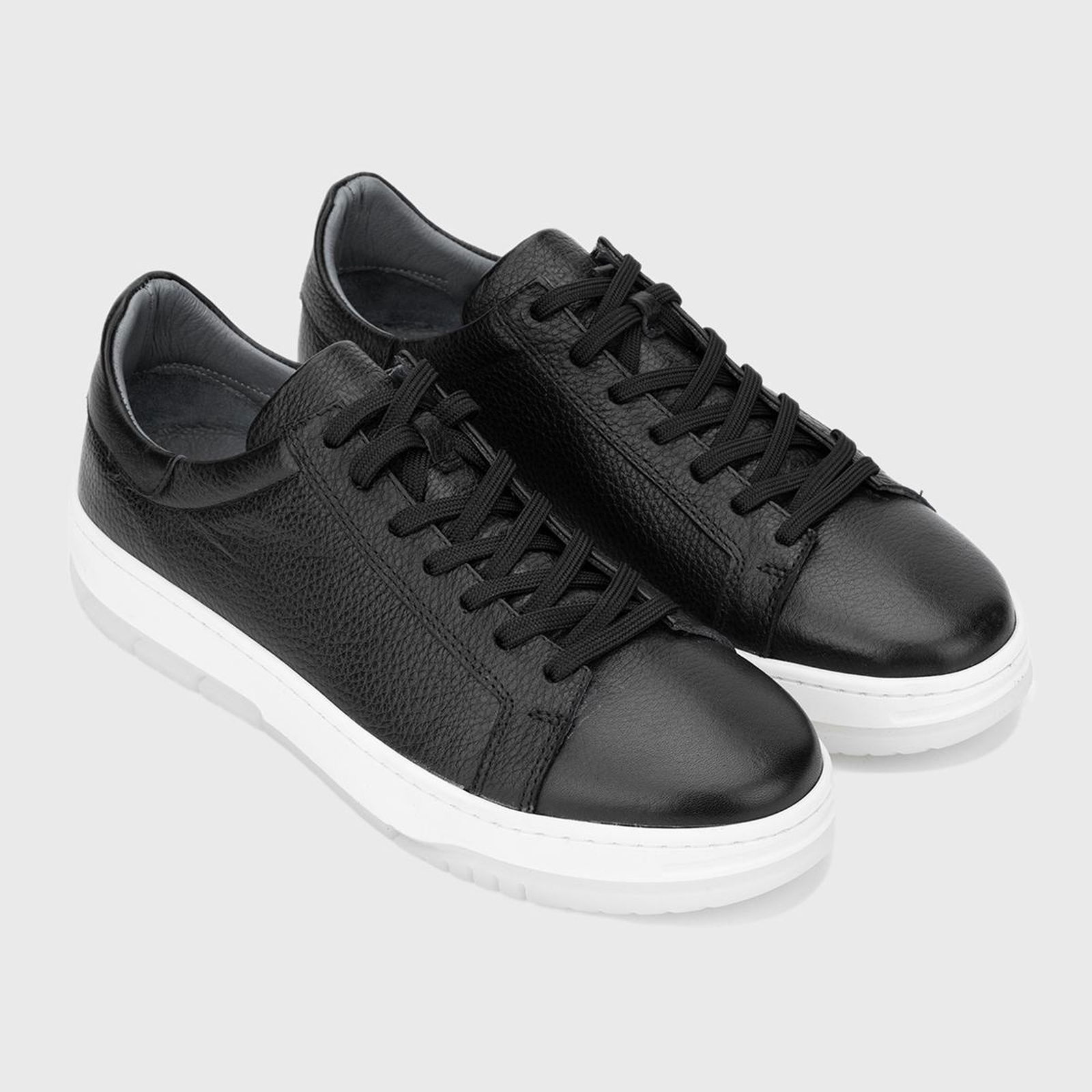 Valmenti Alioth Erkek Siyah Floter Hakiki Deri Sneakers & Spor Ayakkabı