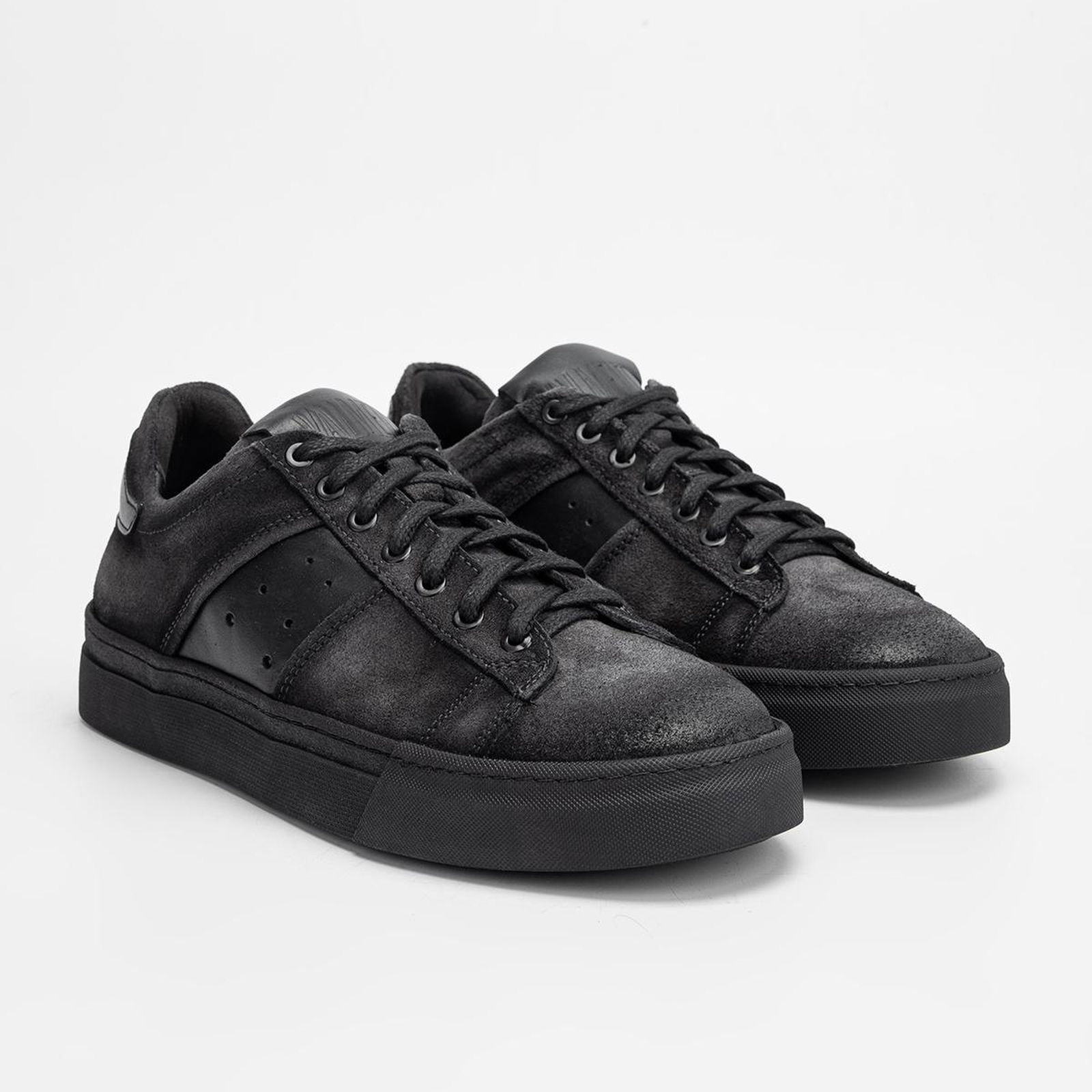 Valmenti Erkek Siyah grft Hakiki Deri Sneakers & Spor Ayakkabı
