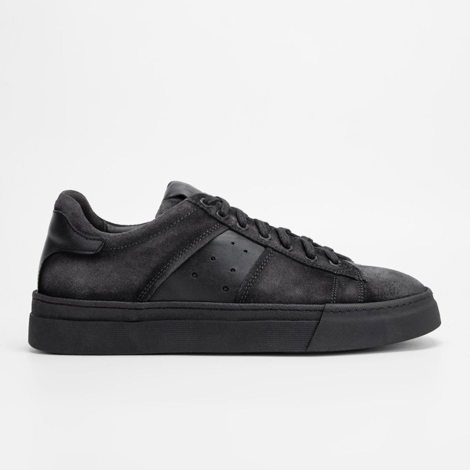 Valmenti Erkek Siyah grft Hakiki Deri Sneakers & Spor Ayakkabı