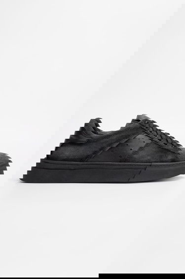  Valmenti Erkek Siyah grft Hakiki Deri Sneakers & Spor Ayakkabı
