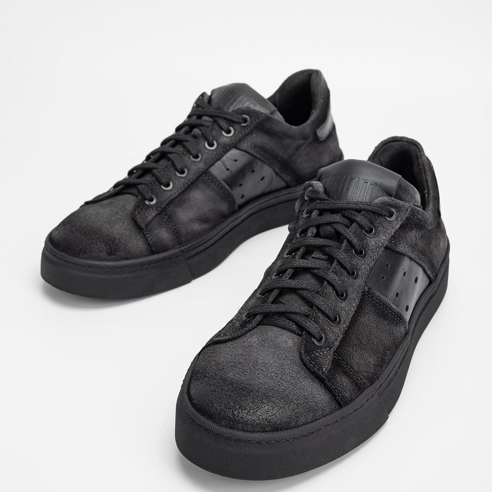 Valmenti Erkek Siyah grft Hakiki Deri Sneakers & Spor Ayakkabı