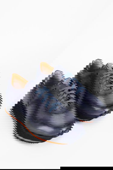 Valmenti Erkek Siyah duman Hakiki Deri Sneakers & Spor Ayakkabı