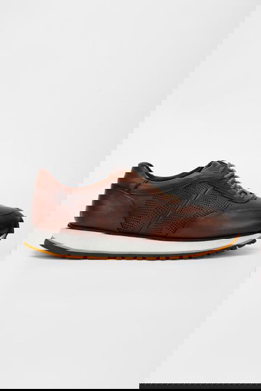  Valmenti Erkek Kahve tarcın beyaz Hakiki Deri Sneakers & Spor Ayakkabı