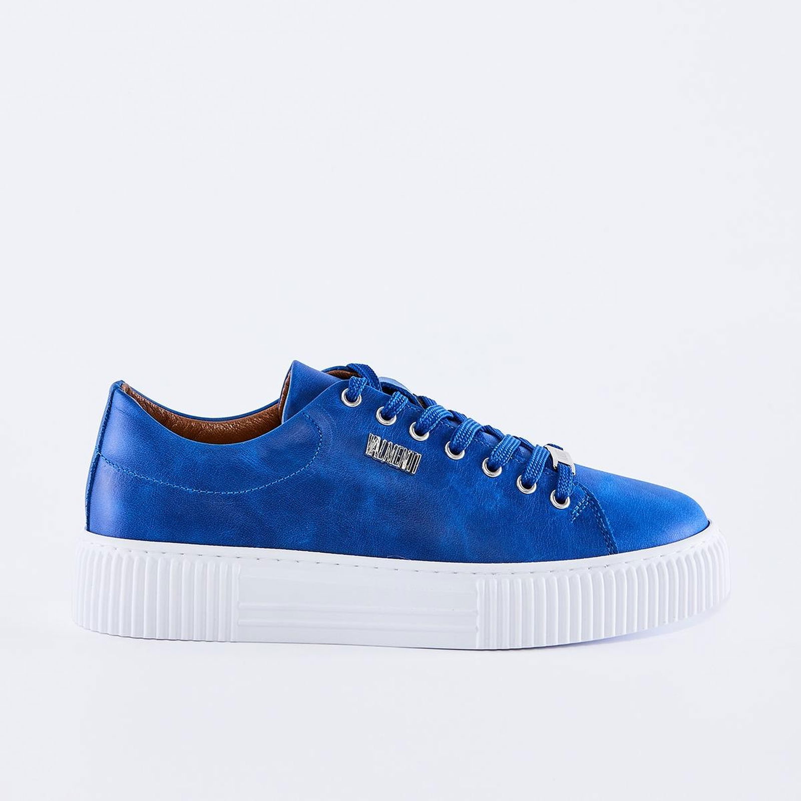 Valmenti Bosco Erkek Mavi Hakiki Deri Sneakers & Spor Ayakkabı