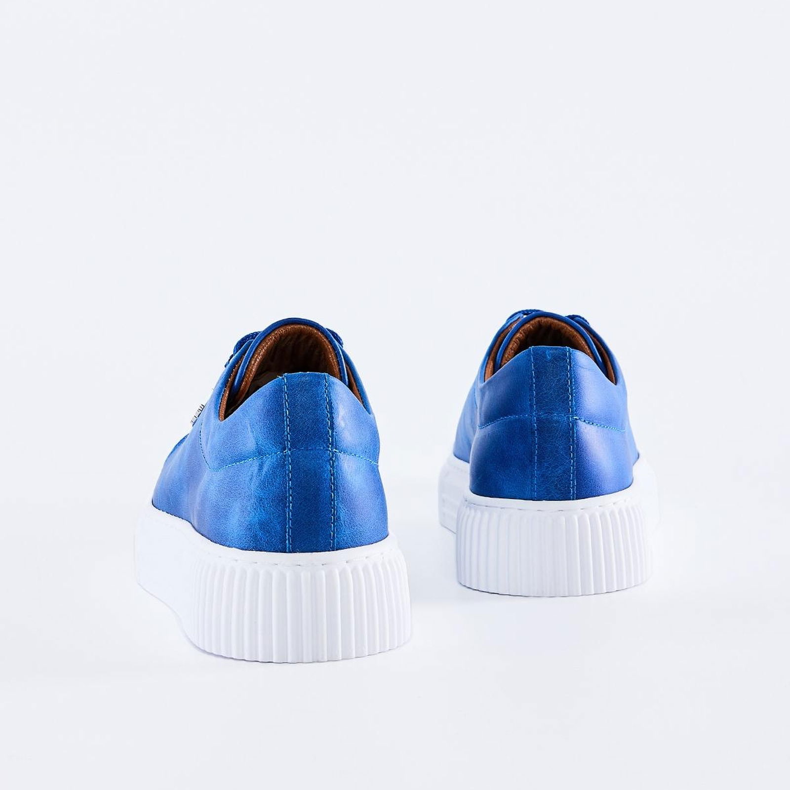 Valmenti Bosco Erkek Mavi Hakiki Deri Sneakers & Spor Ayakkabı