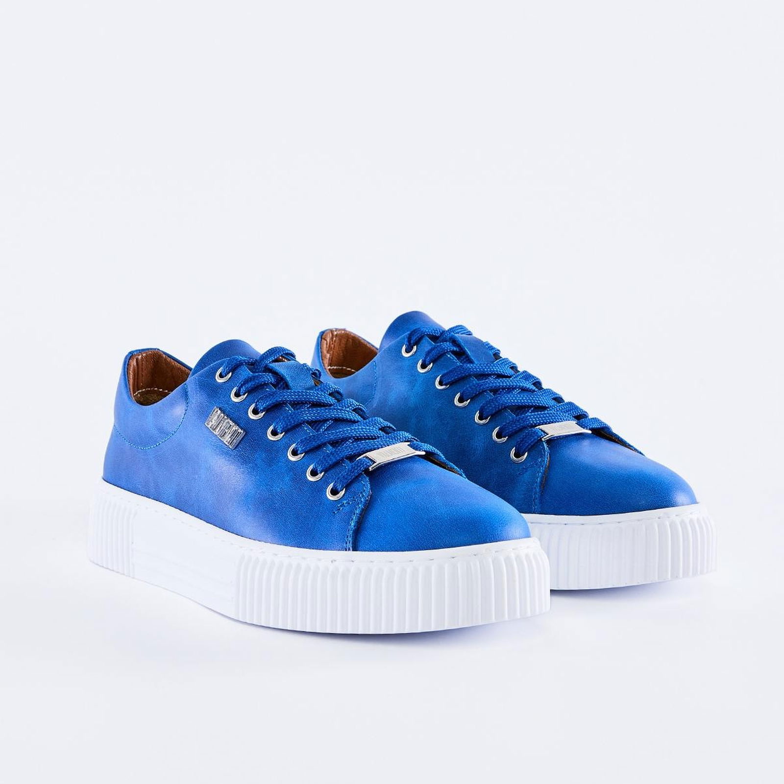 Valmenti Bosco Erkek Mavi Hakiki Deri Sneakers & Spor Ayakkabı