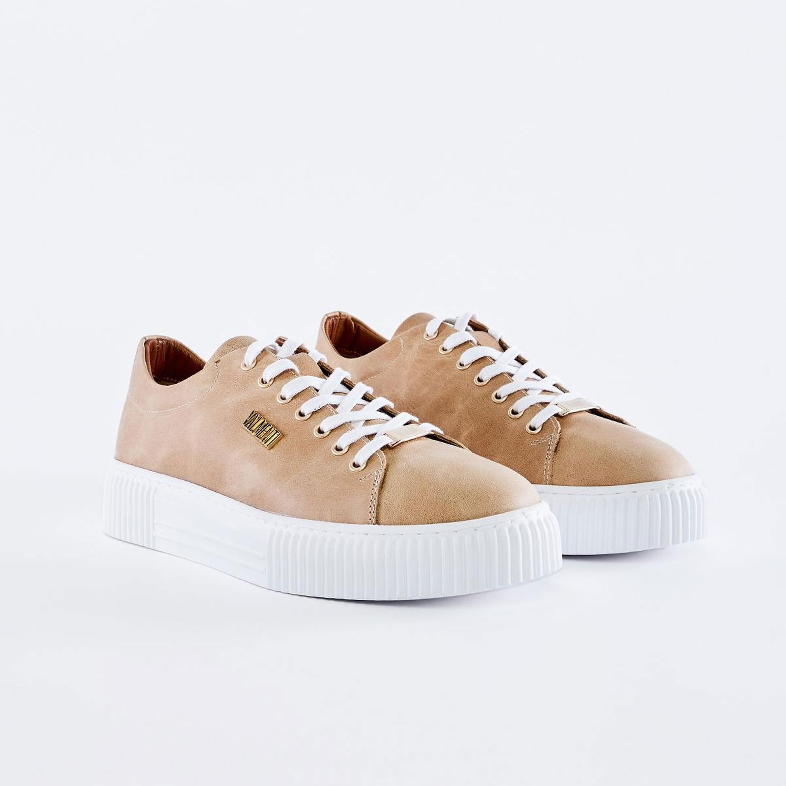 Valmenti Bosco Erkek Bej Hakiki Deri Sneakers & Spor Ayakkabı