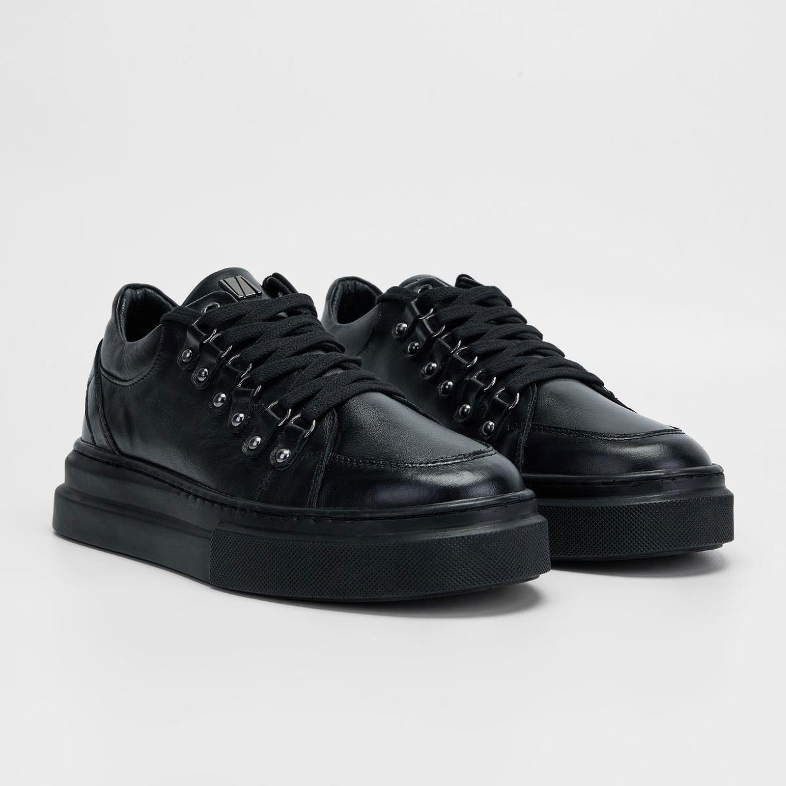 Valmenti Erkek Siyah Hakiki Deri Sneakers & Spor Ayakkabı