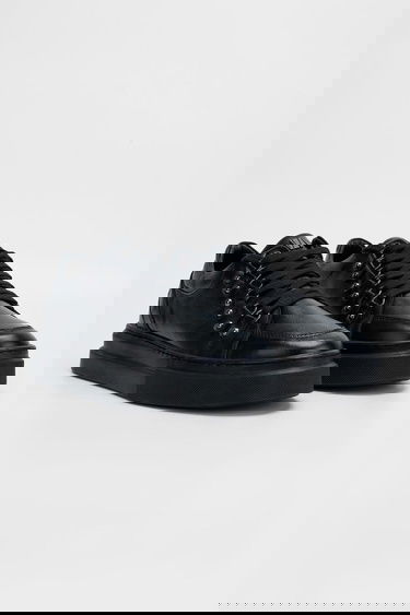  Valmenti Erkek Siyah Hakiki Deri Sneakers & Spor Ayakkabı