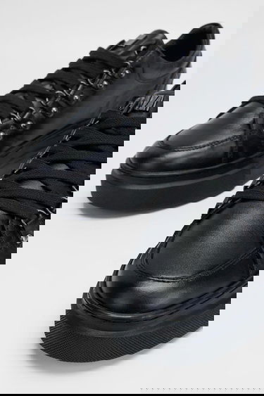  Valmenti Erkek Siyah Hakiki Deri Sneakers & Spor Ayakkabı