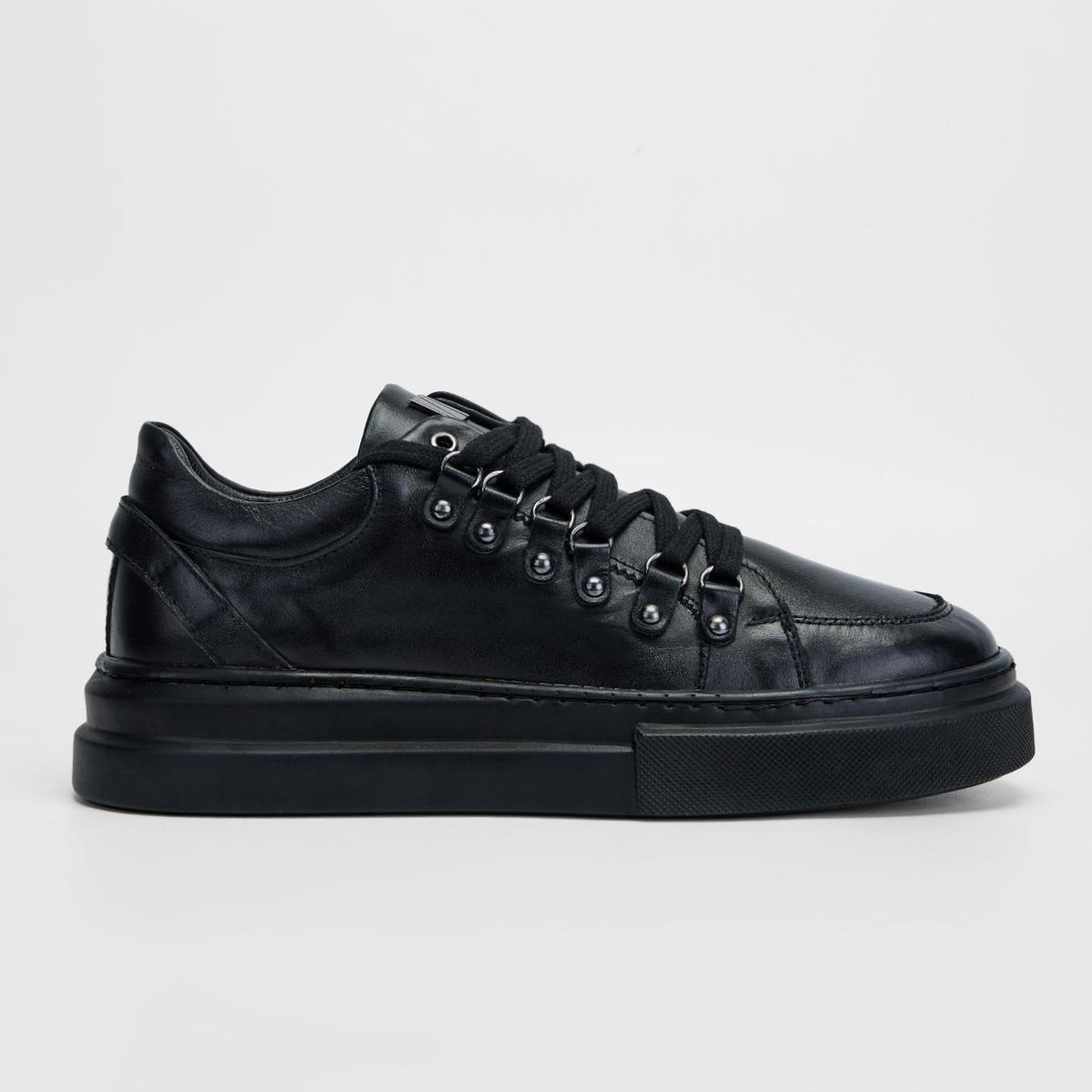 Valmenti Erkek Siyah Hakiki Deri Sneakers & Spor Ayakkabı