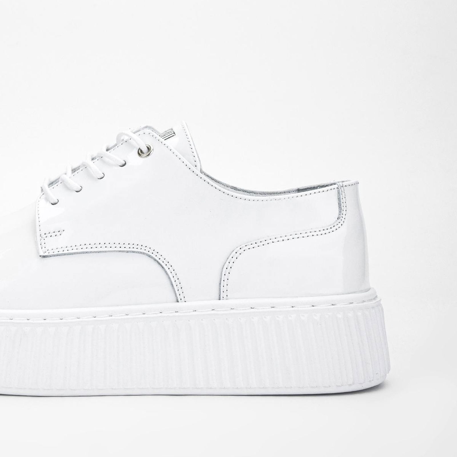 Valmenti Aden Erkek Beyaz Rugan Hakiki Deri Sneakers & Spor Ayakkabı