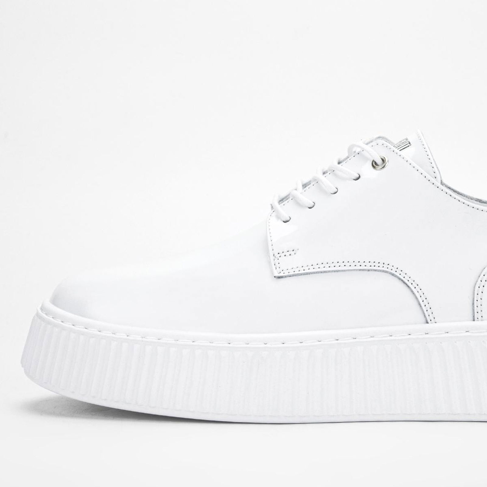 Valmenti Aden Erkek Beyaz Rugan Hakiki Deri Sneakers & Spor Ayakkabı