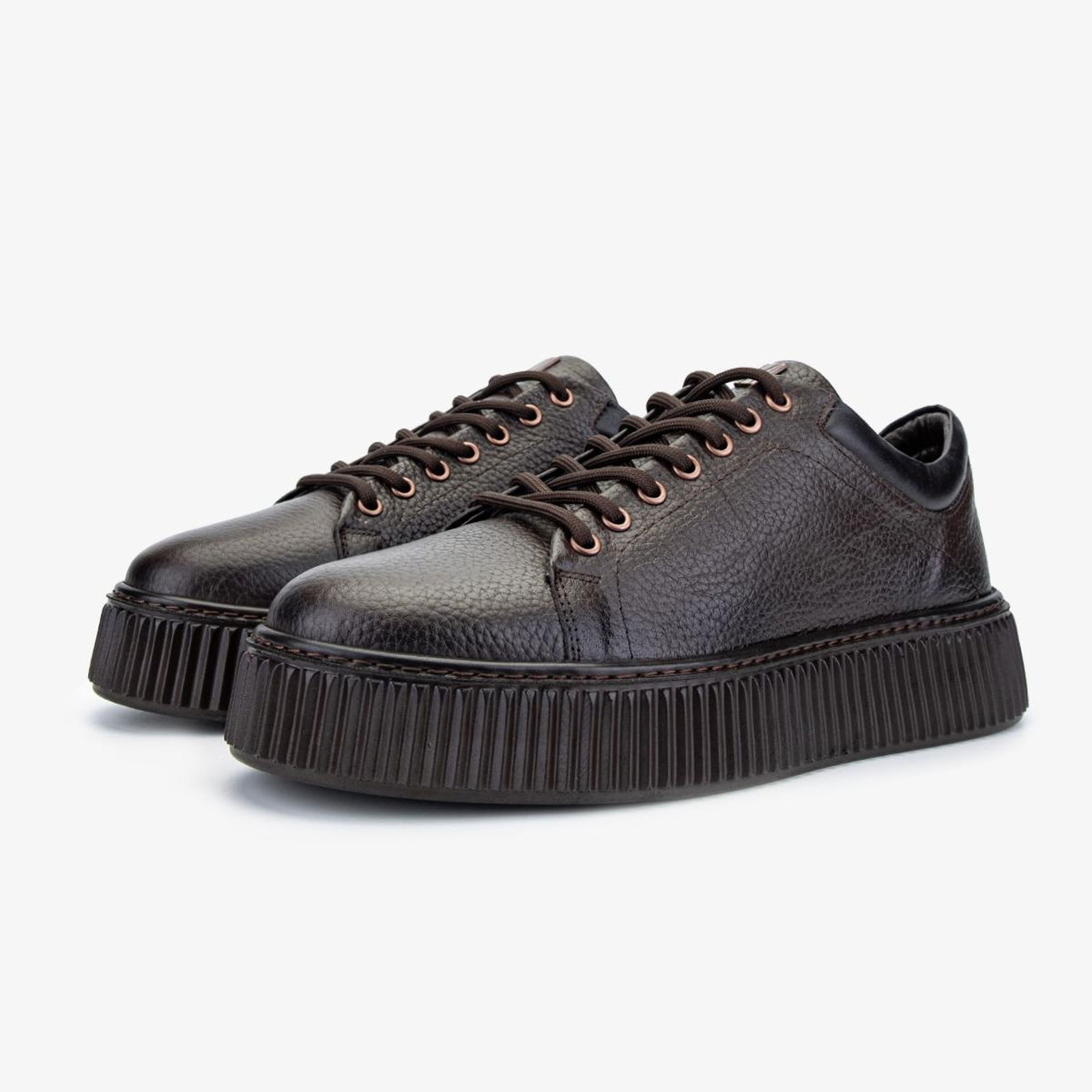 Valmenti Erkek Hakiki Deri Kahverengi Sneakers & Spor Ayakkabı