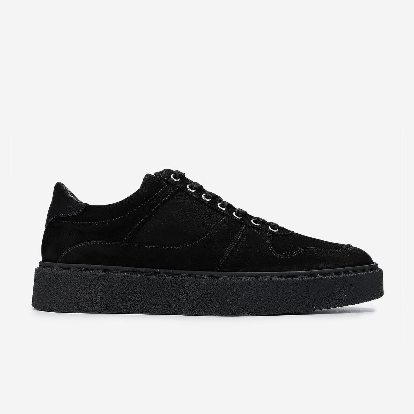 Valmenti Erkek Hakiki Deri Siyah Nubuk Sneakers & Spor Ayakkabı