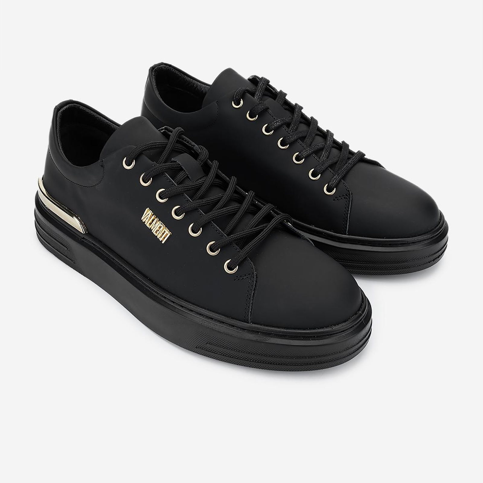 Valmenti Erkek Hakiki Deri Siyah Sneakers & Spor Ayakkabı