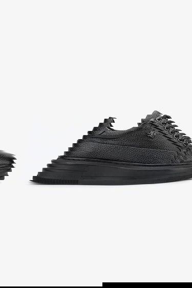  Valmenti Erkek Hakiki Deri Siyah Floter Sneakers & Spor Ayakkabı