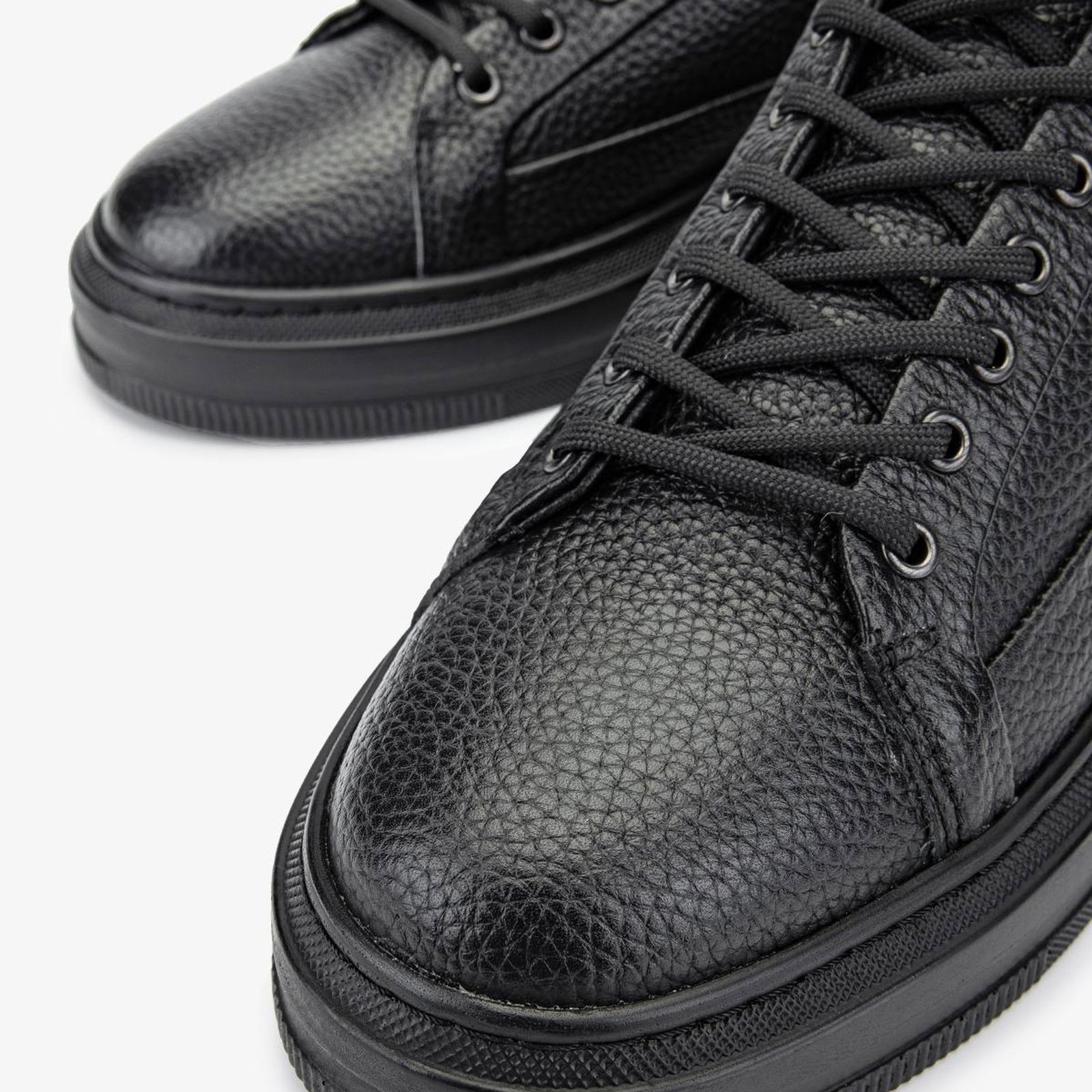 Valmenti Erkek Hakiki Deri Siyah Floter Sneakers & Spor Ayakkabı