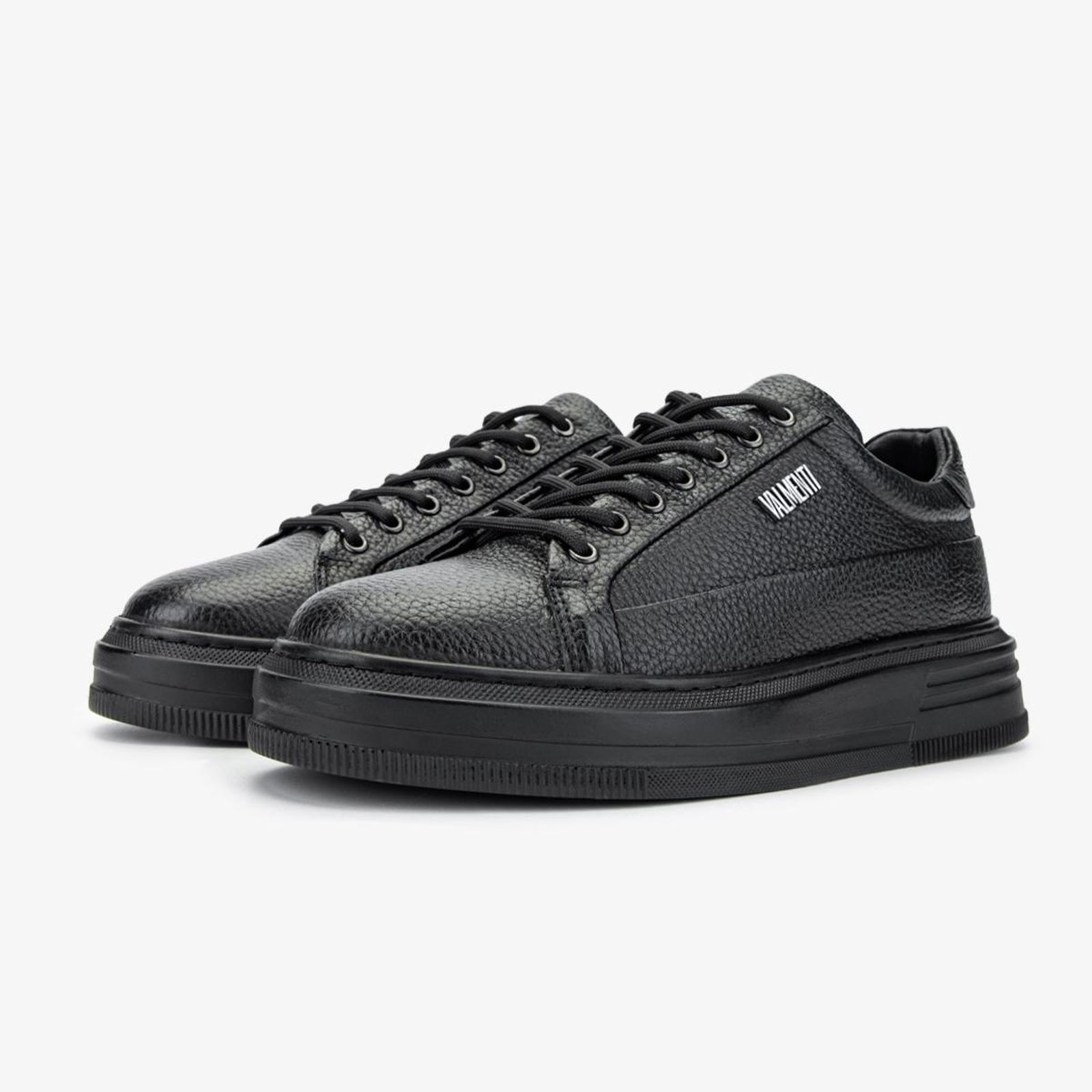 Valmenti Erkek Hakiki Deri Siyah Floter Sneakers & Spor Ayakkabı
