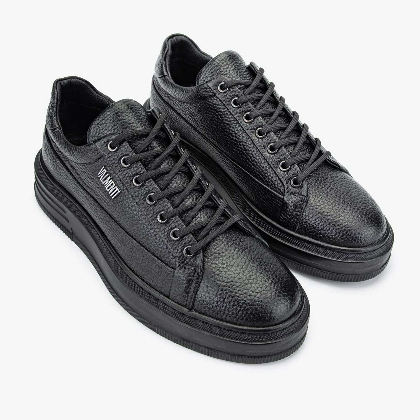 Valmenti Erkek Hakiki Deri Siyah Floter Sneakers & Spor Ayakkabı