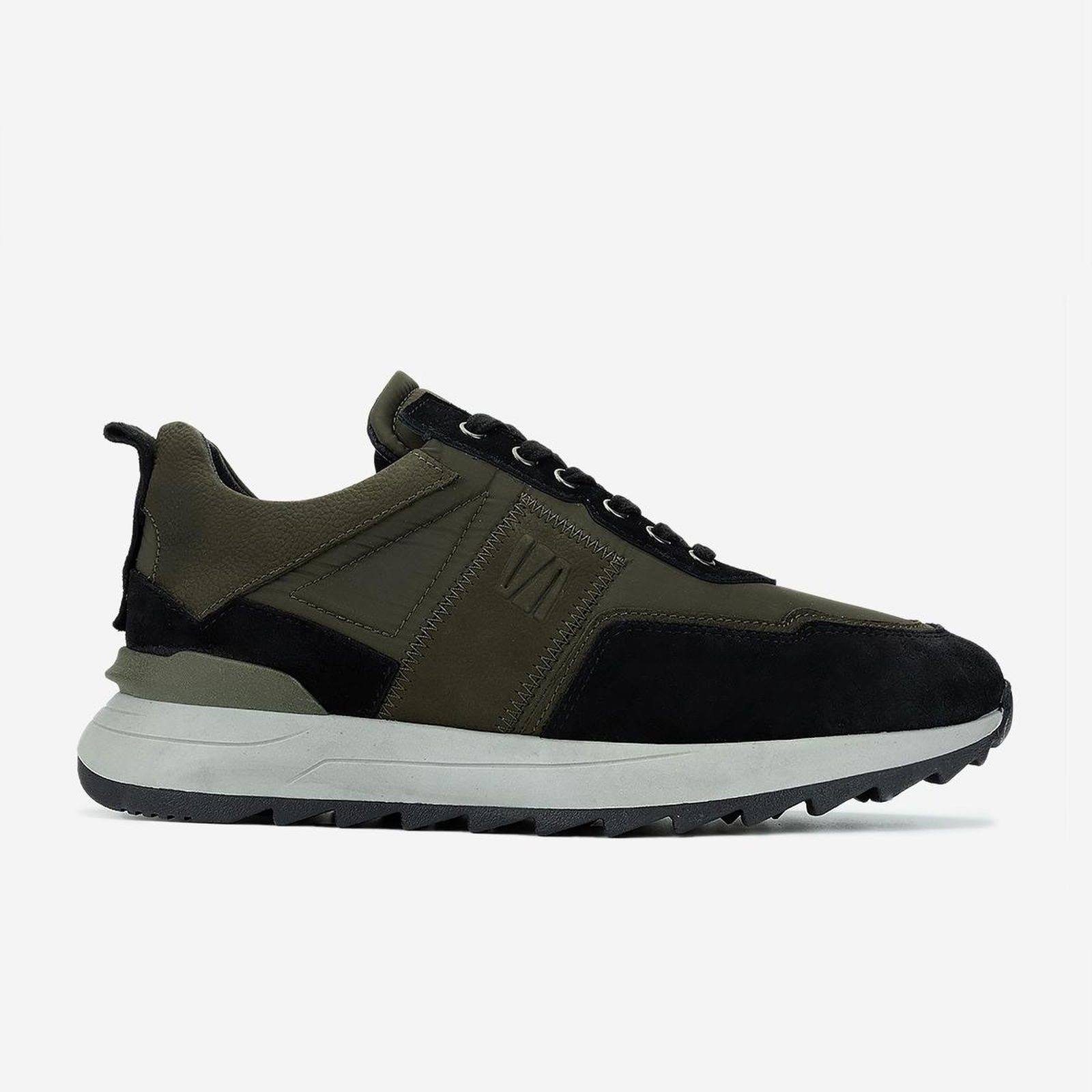 Valmenti Erkek Hakiki Deri Siyah/Haki Sneakers & Spor Ayakkabı