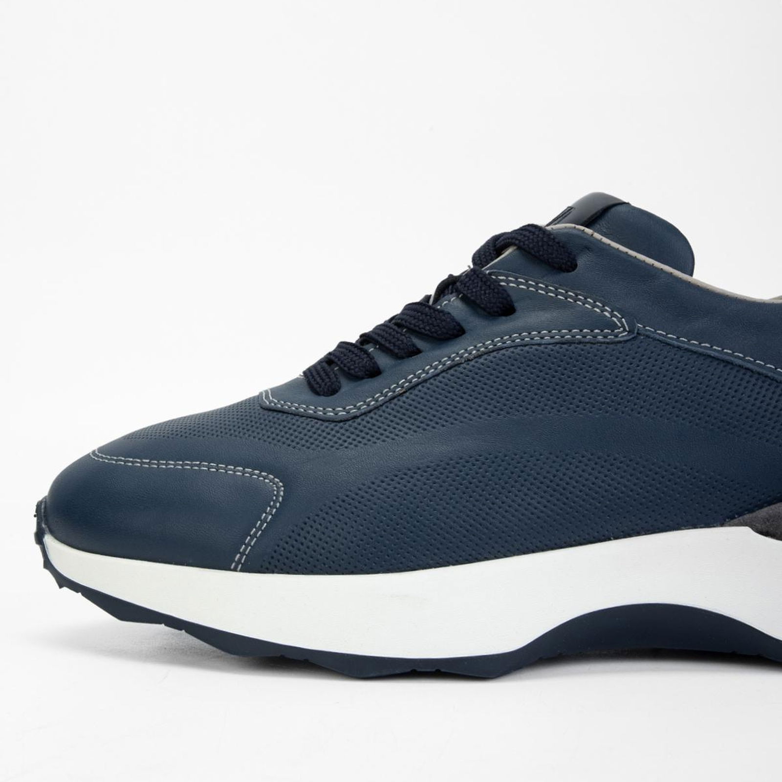 Valmenti Erkek Lacivert Hakiki Deri Sneakers & Spor Ayakkabı