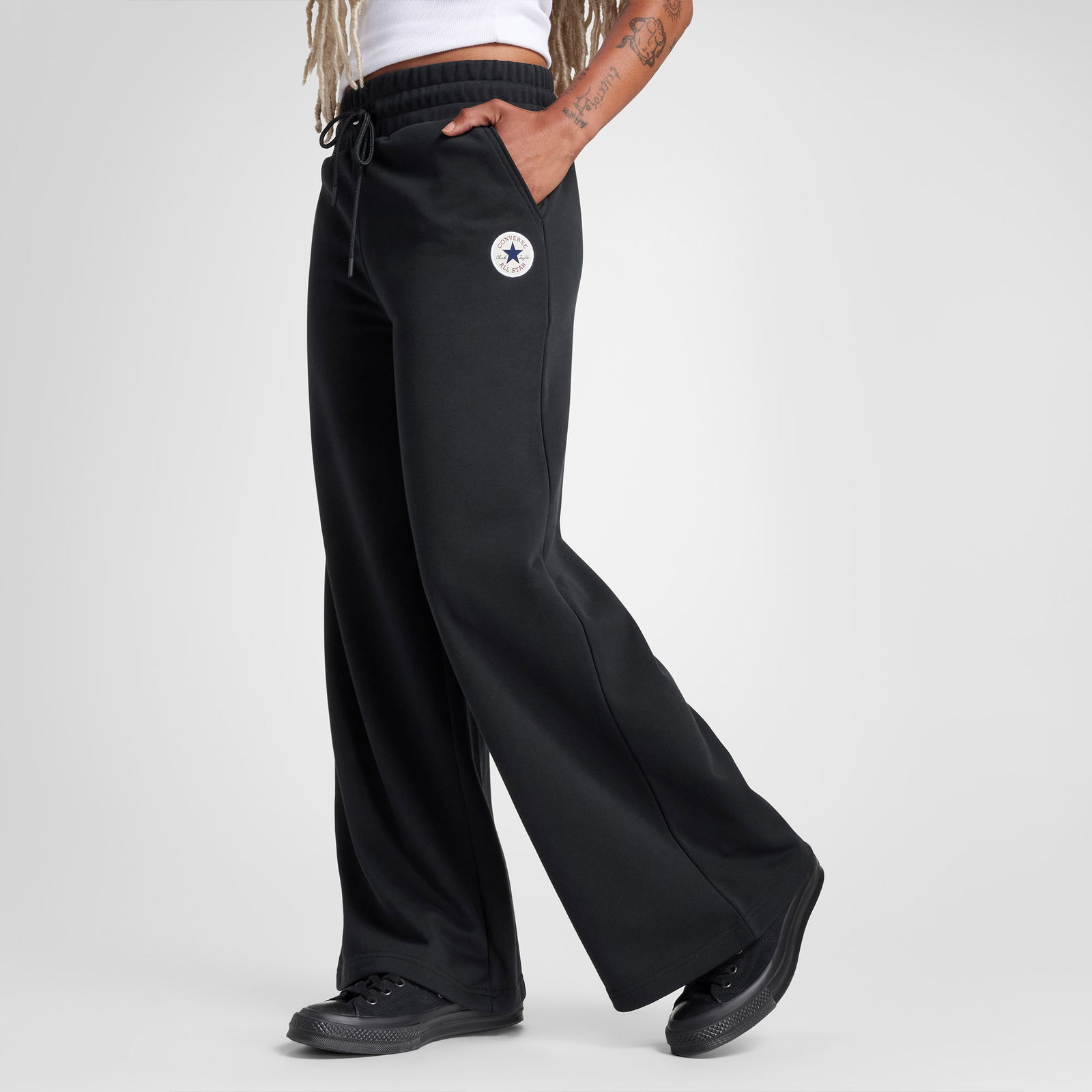 Converse Kadın Loose Fit Siyah Eşofman Altı