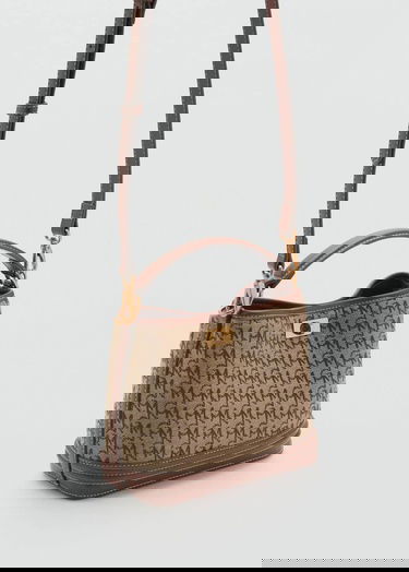  Mango Kadın Logo Desenli Mini Shopper Çanta Kahverengi