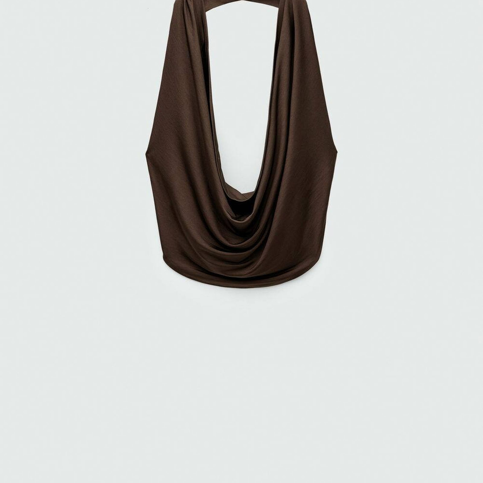 Mango Kadın Drape Yaka Sırtı Açık Bluz Kahverengi