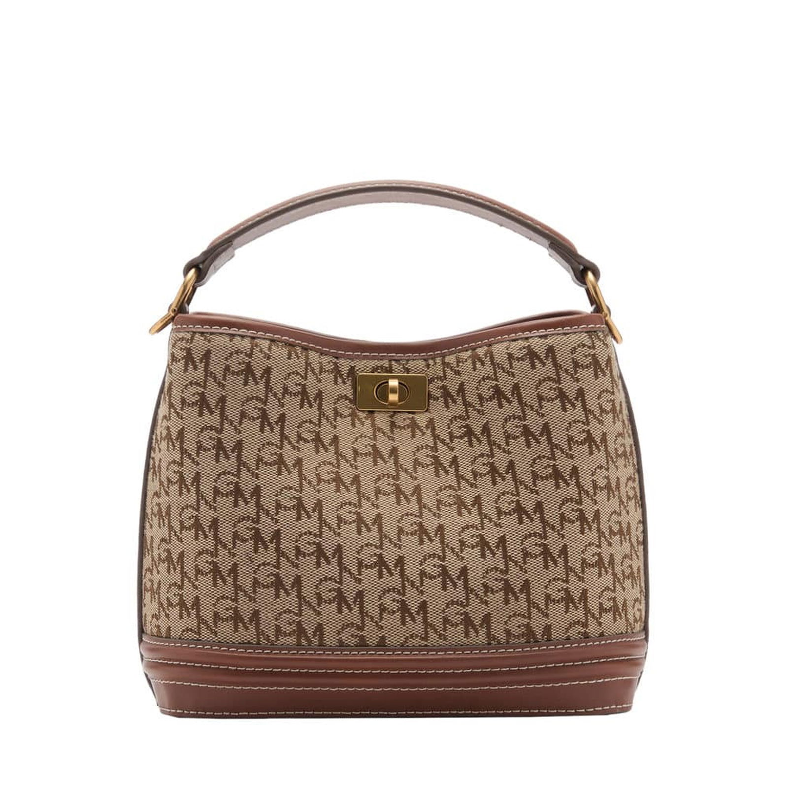 Mango Kadın Logo Desenli Mini Shopper Çanta Kahverengi