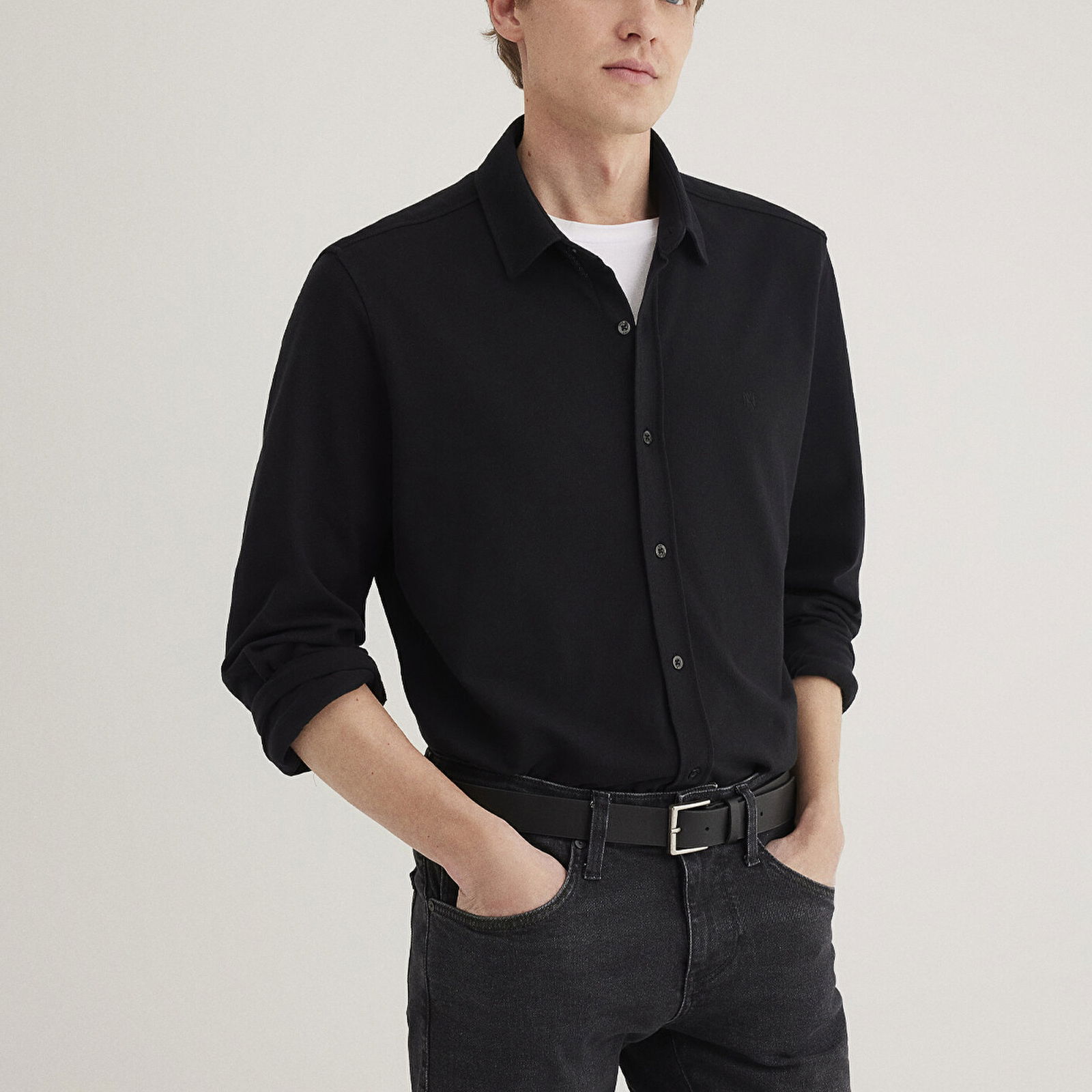 Mavi Siyah Gömlek Slim Fit / Dar Kesim 0211583-900