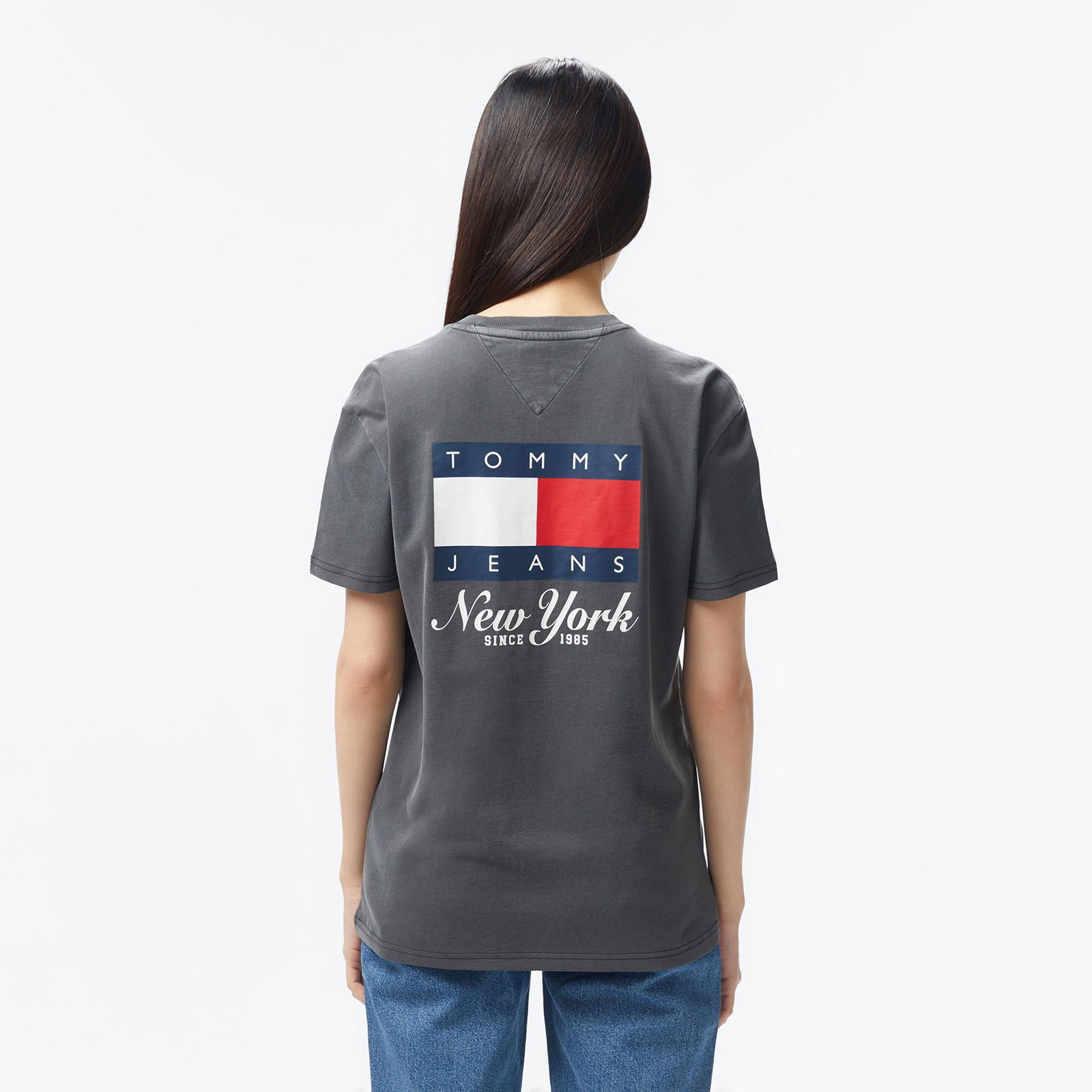 Tommy Jeans Reg Heritage Flag Ext Erkek Siyah T-Shirt