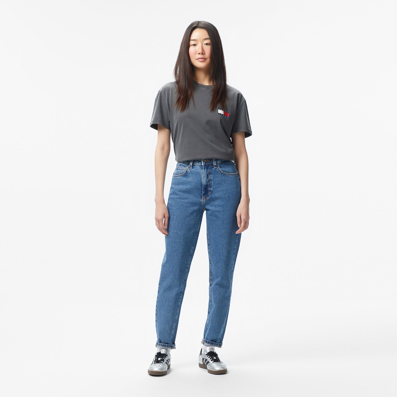 Tommy Jeans Reg Heritage Flag Ext Erkek Siyah T-Shirt