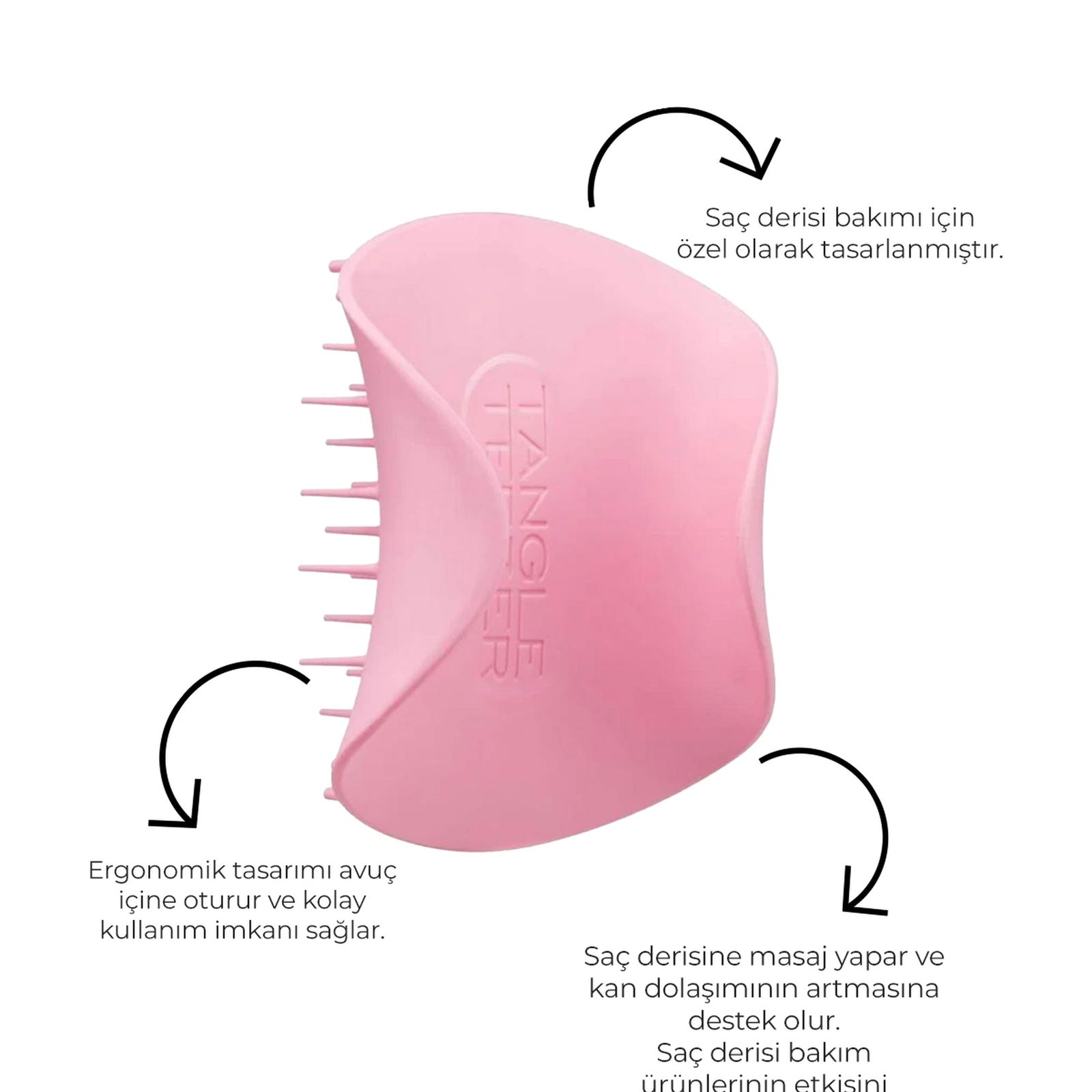 Tangle Teezer Scalp Brush Pretty Pink Saç Derisi Masaj Fırçası