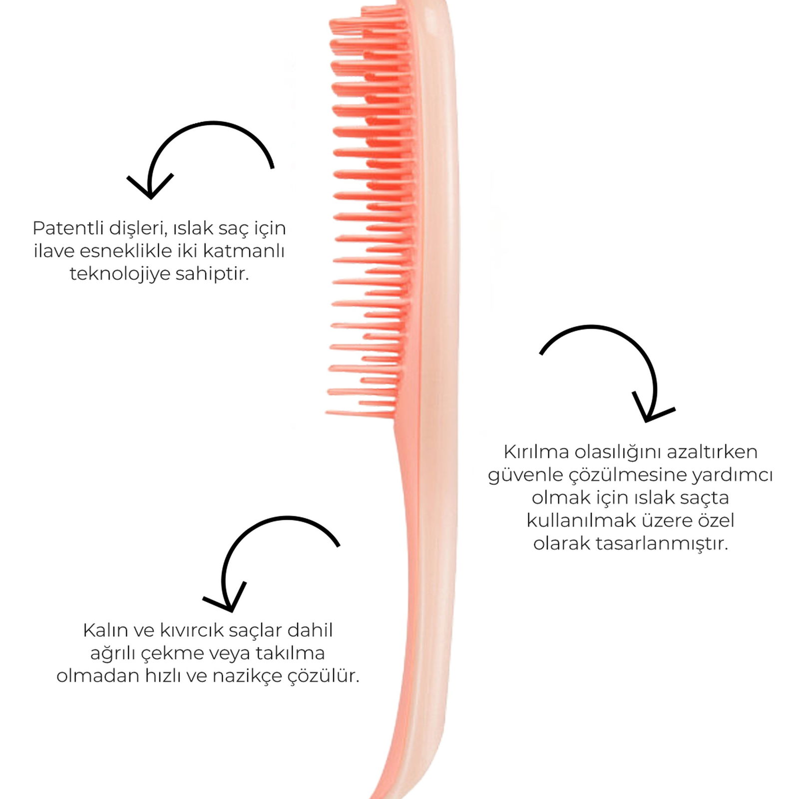 Tangle Teezer The Ultimate Detangler Large Peach Saç Fırçası