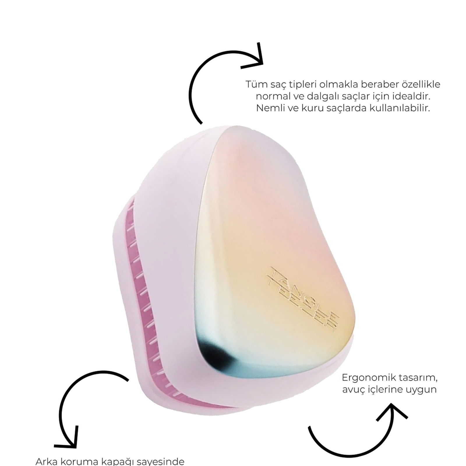 Tangle Teezer Compact Styler Matte Ombre Chrome Saç Fırçası