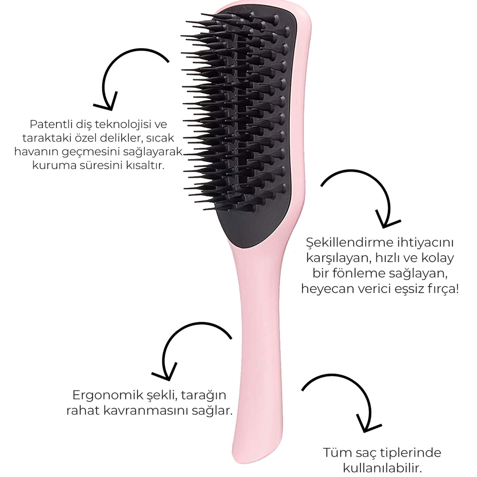 Tangle Teezer The Ultimate Blow Dry Regular Tickled Pink Saç ve Fön Fırçası