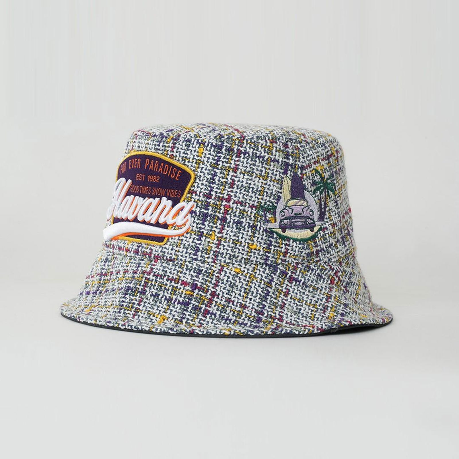RustandRich Kadın Erkek Beyaz Bucket Şapka-City's Collection-Havana