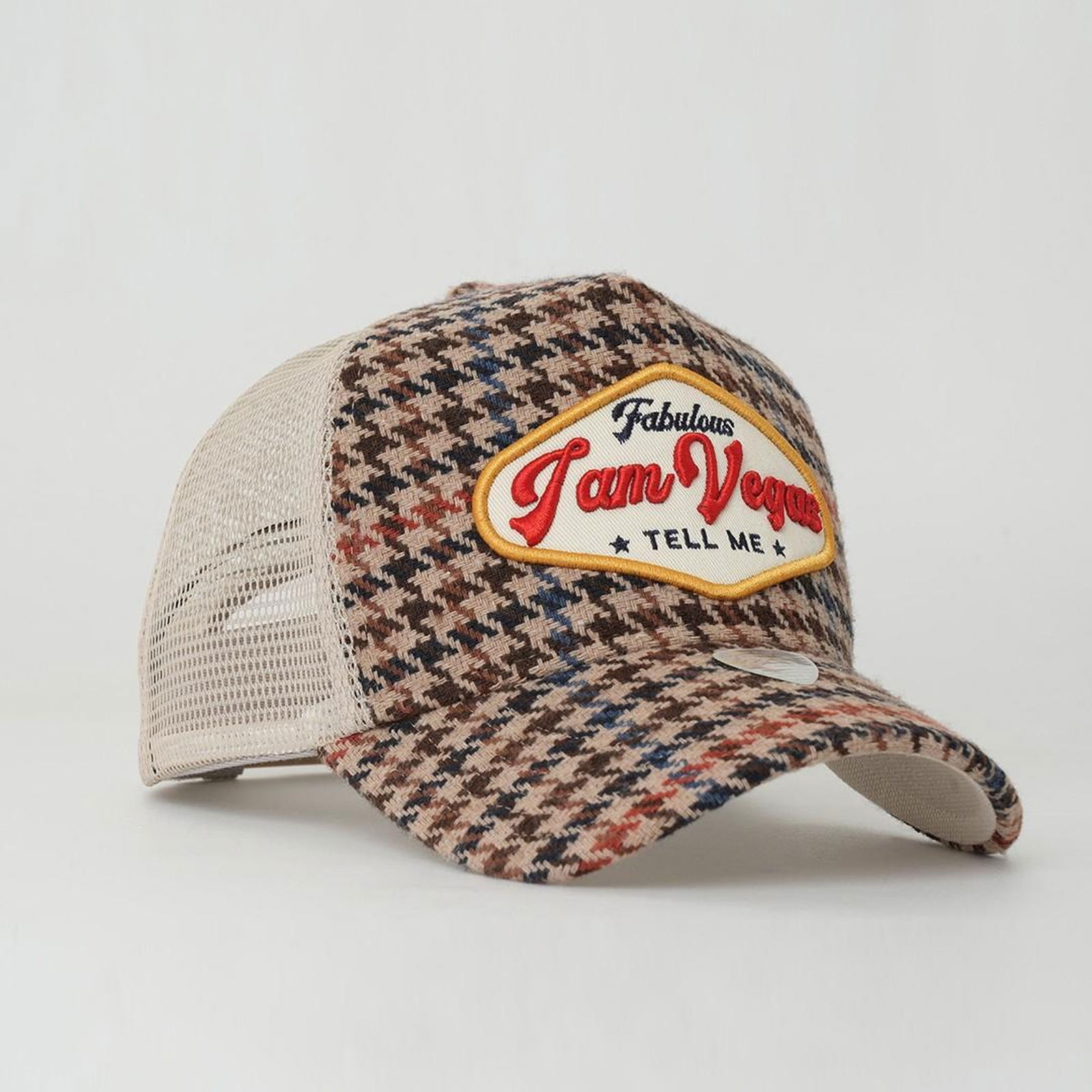 RustandRich Kadın Erkek Bej Trucker Şapka-City's Collection-Vegas