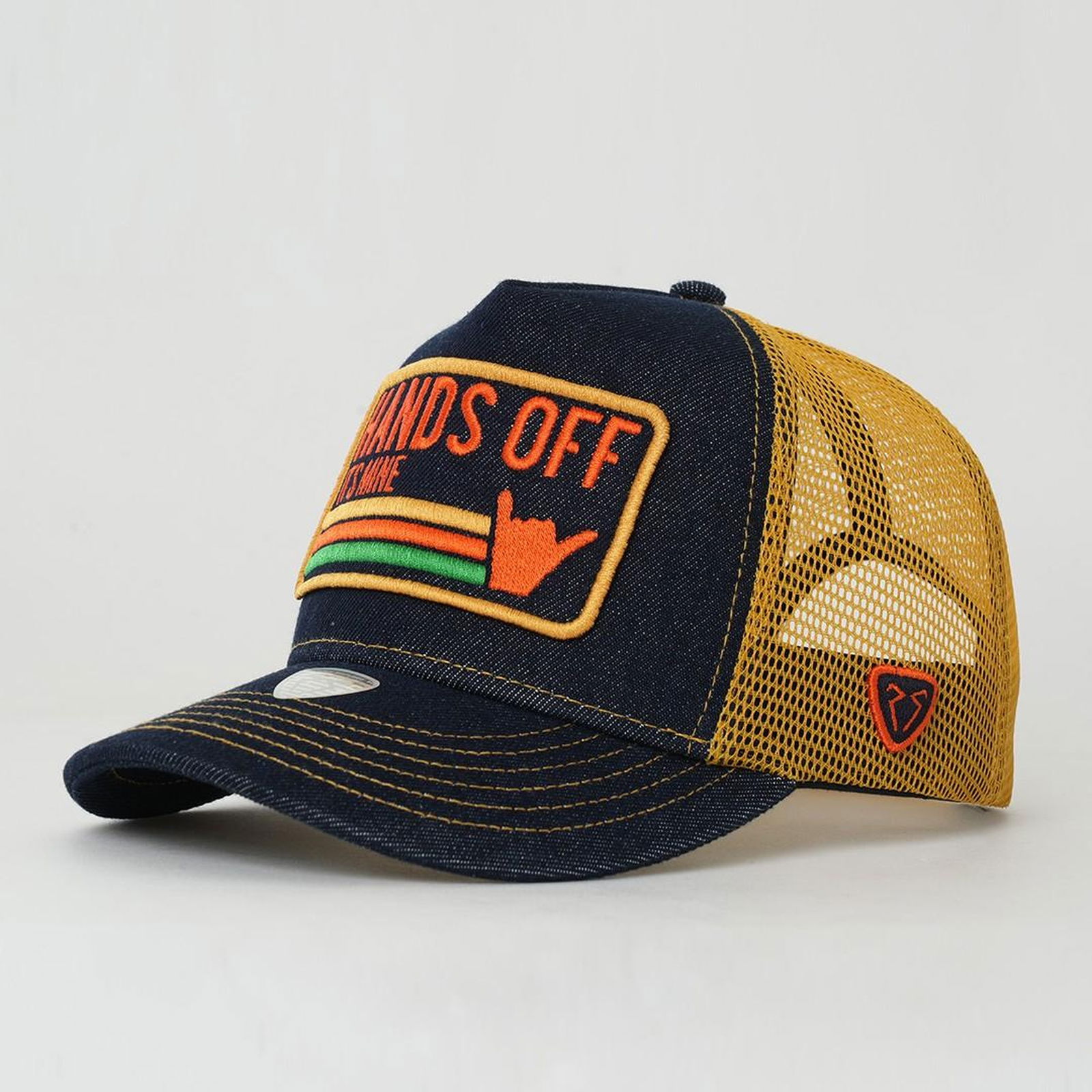 RustandRich Kadın Erkek Denim Trucker Şapka-Urban Collection-Hands Off