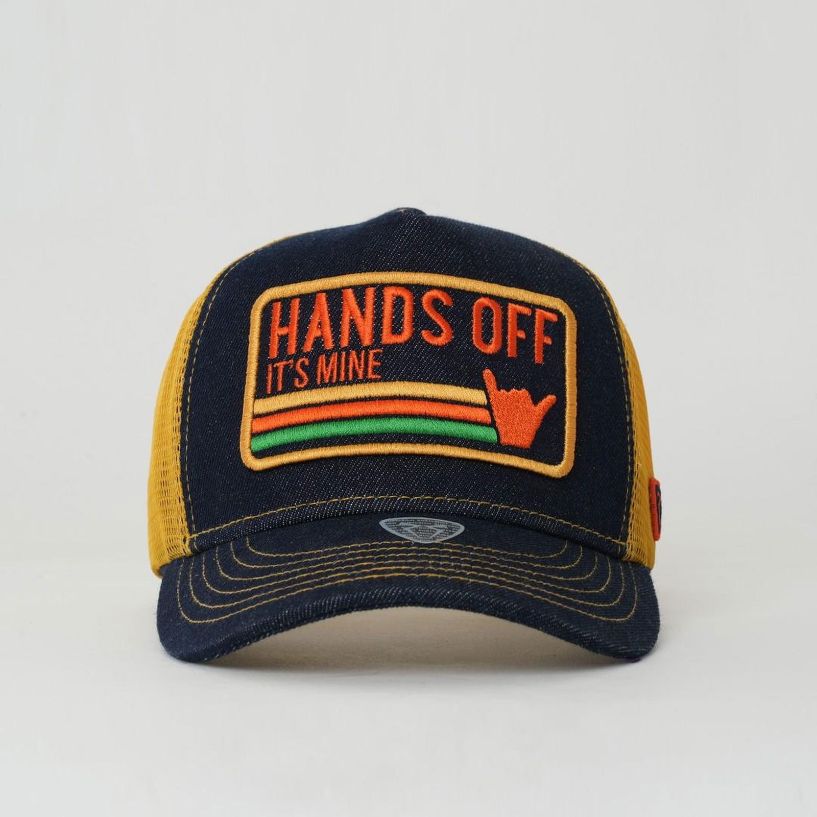 RustandRich Kadın Erkek Denim Trucker Şapka-Urban Collection-Hands Off