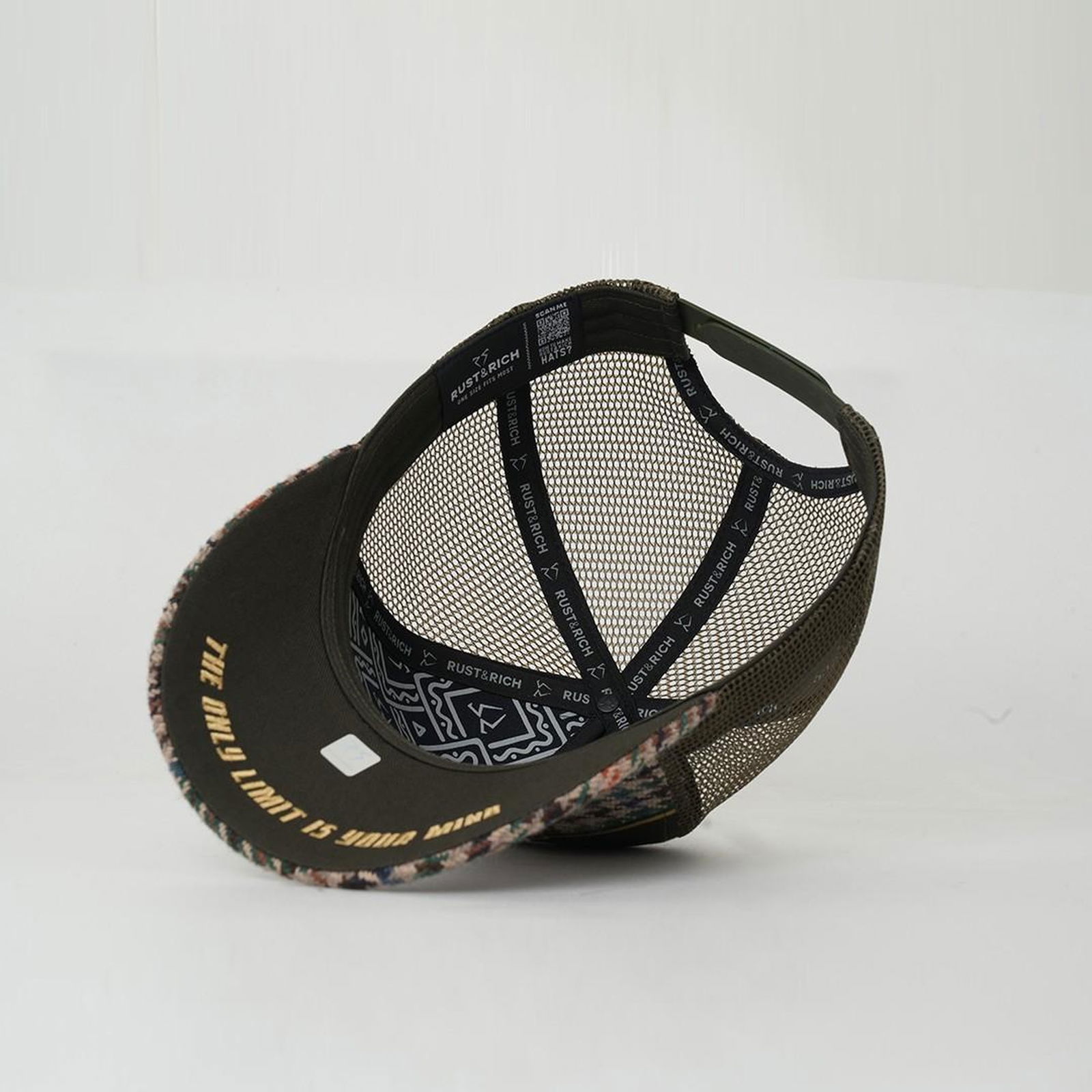 RustandRich Kadın Erkek Haki Trucker Şapka-Premium Collection-Royalty