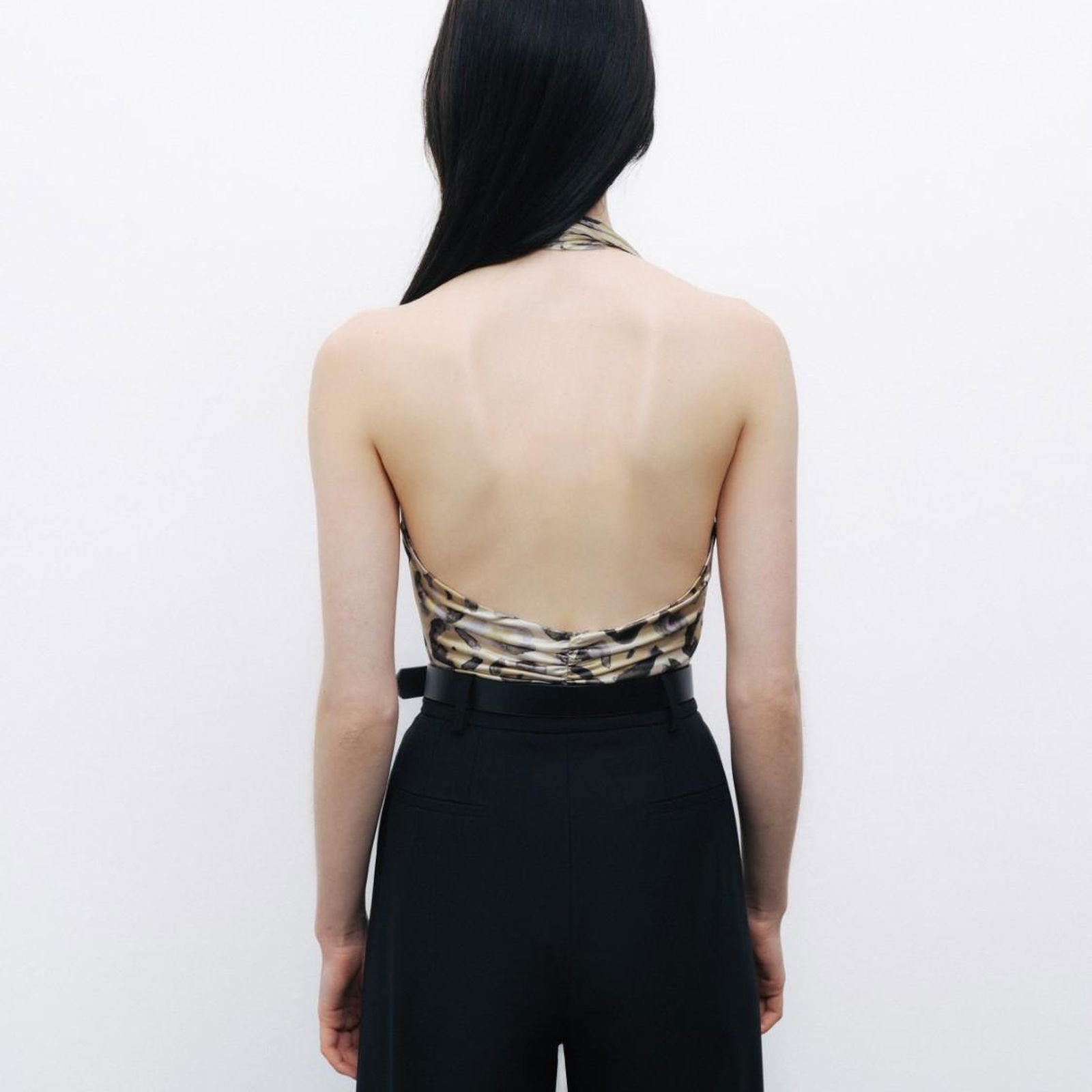 Desenli Halter Yaka Body