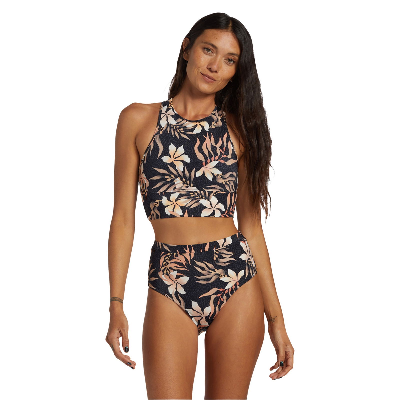 Billabong Coral Gardeners Hi Waist Retro Kadın Siyah Bikini Alt