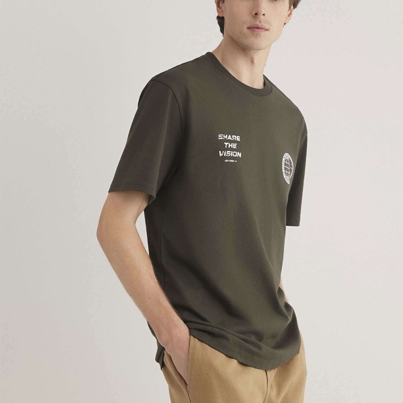 Mavi Yeşil Tişört Loose Fit / Bol Rahat Kesim 0612727-71587