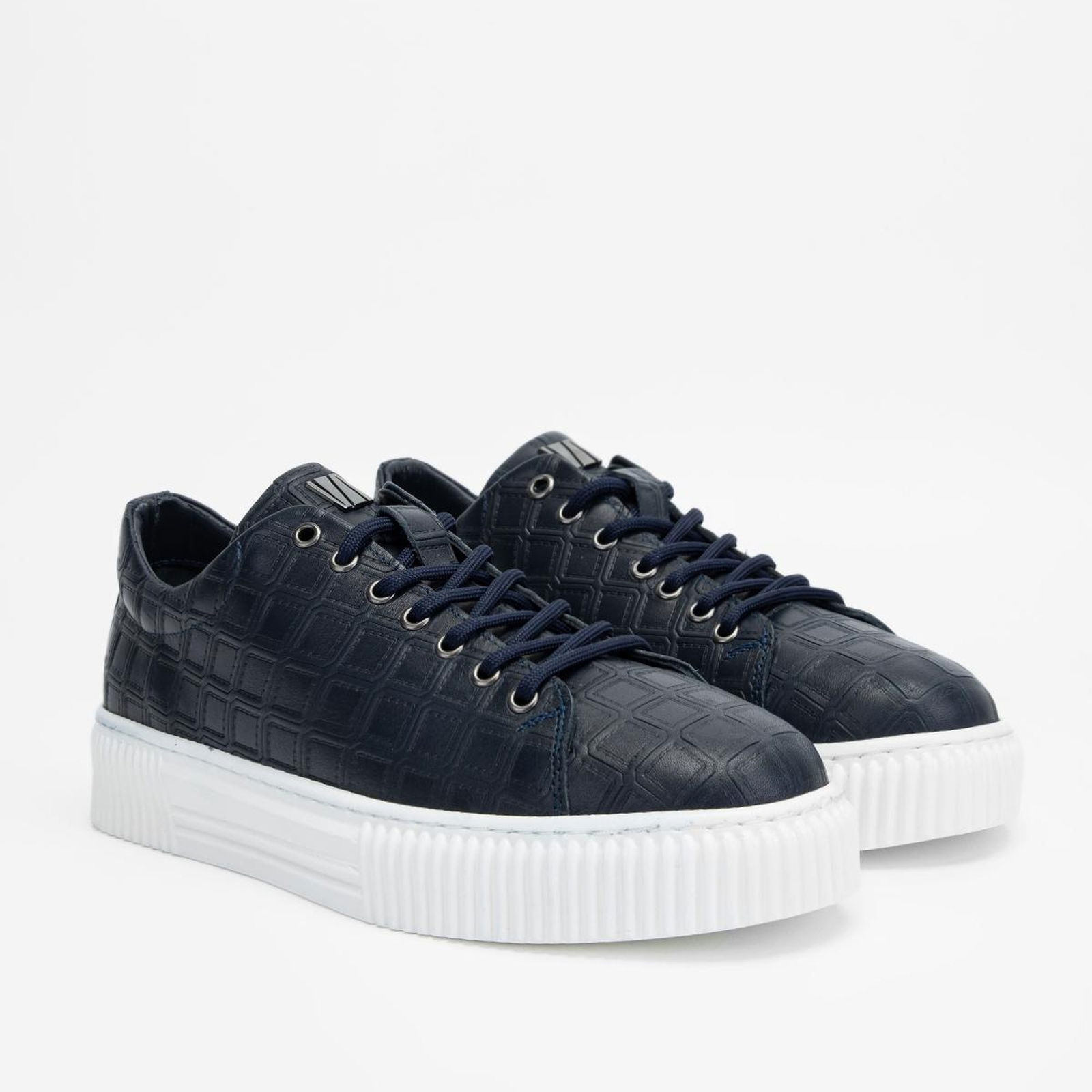 Valmenti Erkek Lacivert Hakiki Deri Sneakers & Spor Ayakkabı