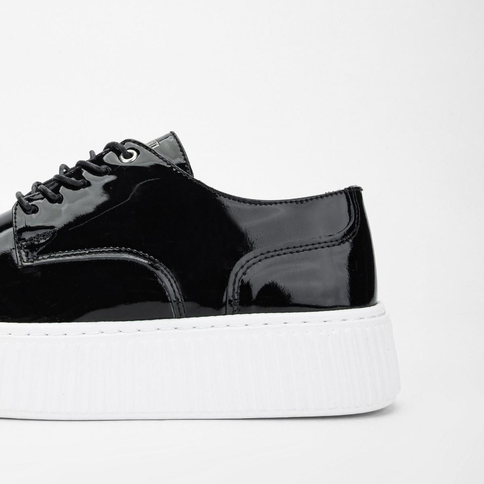 Valmenti Aden Erkek Siyah Rugan Hakiki Deri Sneakers & Spor Ayakkabı