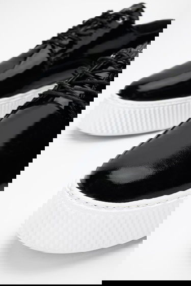  Valmenti Aden Erkek Siyah Rugan Hakiki Deri Sneakers & Spor Ayakkabı